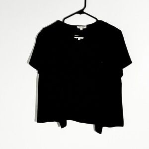 Vintage Armani Collezioni black set button up short sleeve blouse and tank sz 10